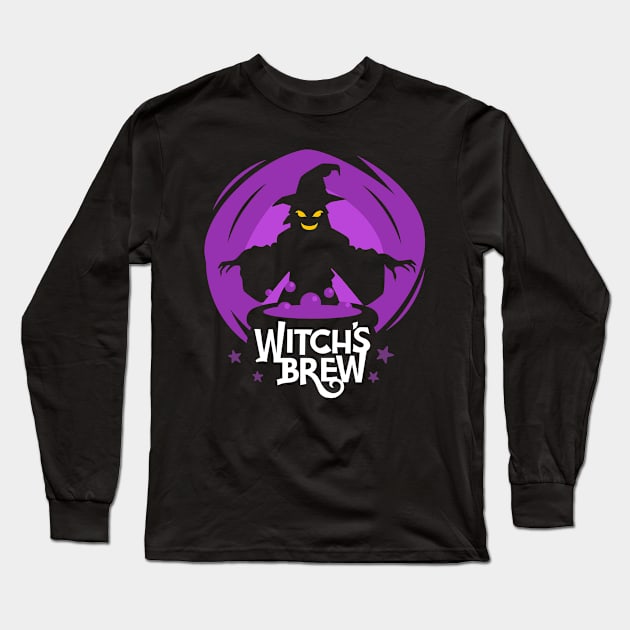 Halloween Witches Brew Long Sleeve T-Shirt by JabsCreative